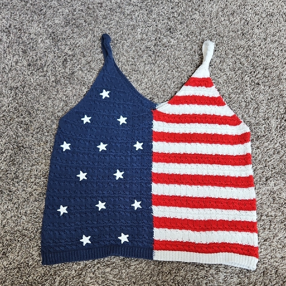 Moon & Madison Red, White, and Blue Knit Tank